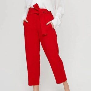 ARITZIA WILFRED TIE FRONT PANT - RED - SIZE 8 - SOLD OUT